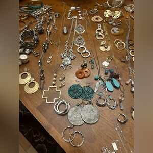 Assorted Jewelry Collection with Silver and Gold Tones 3.8 pounds, 100+ pieces!